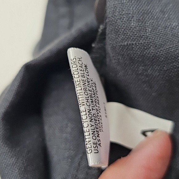 Eileen Fisher Linen Cargo Capri Pant, Graphite, Size 12 - Picture 10 of 12